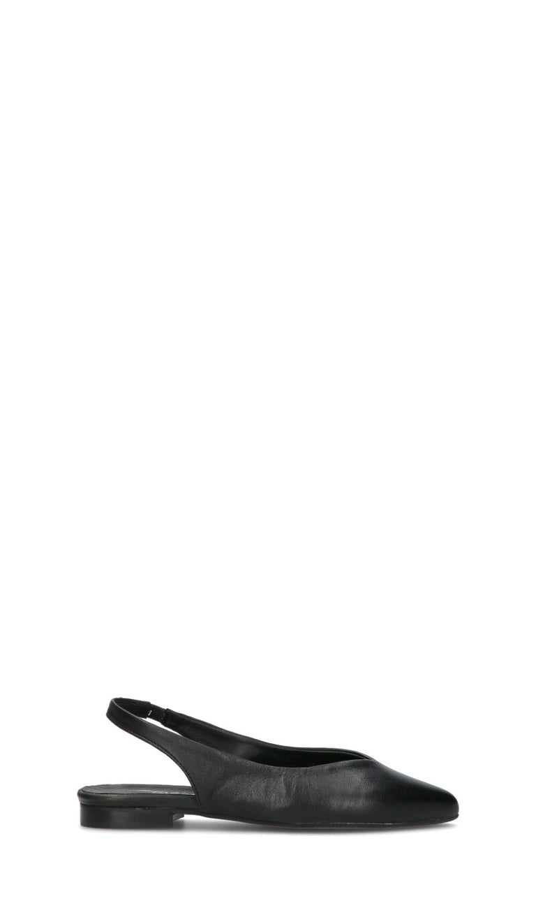 MEZZETINTE Slingback donna nera in pelle