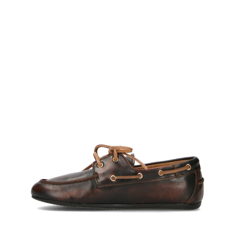 GRAFIA Scarpa barca donna tabacco in pelle