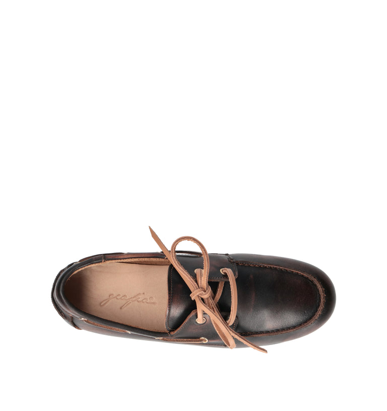 GRAFIA Scarpa barca donna tabacco in pelle