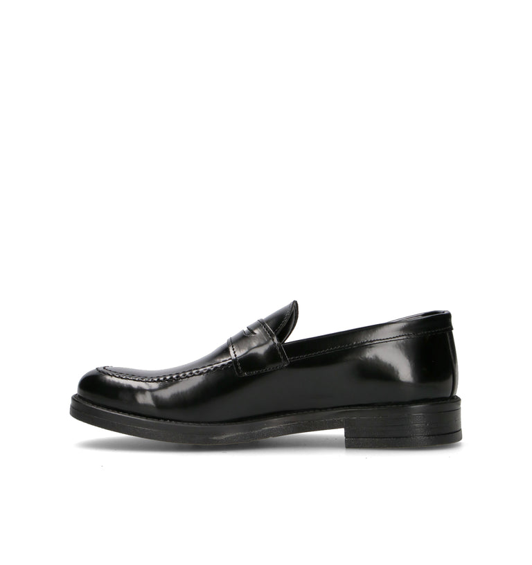 NEROFUMO Mocassino uomo nero in pelle