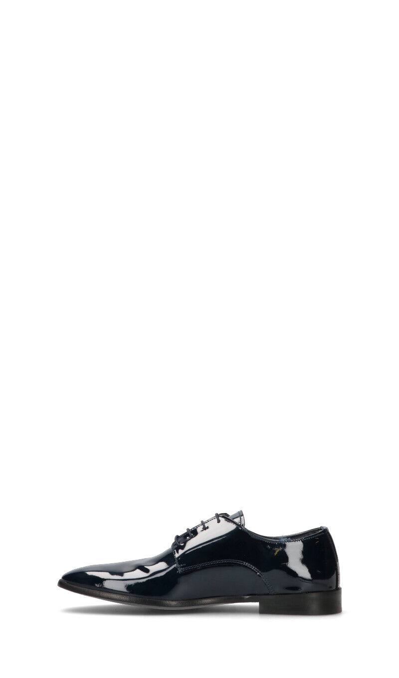 NEROFUMO Stringata uomo blu in pelle