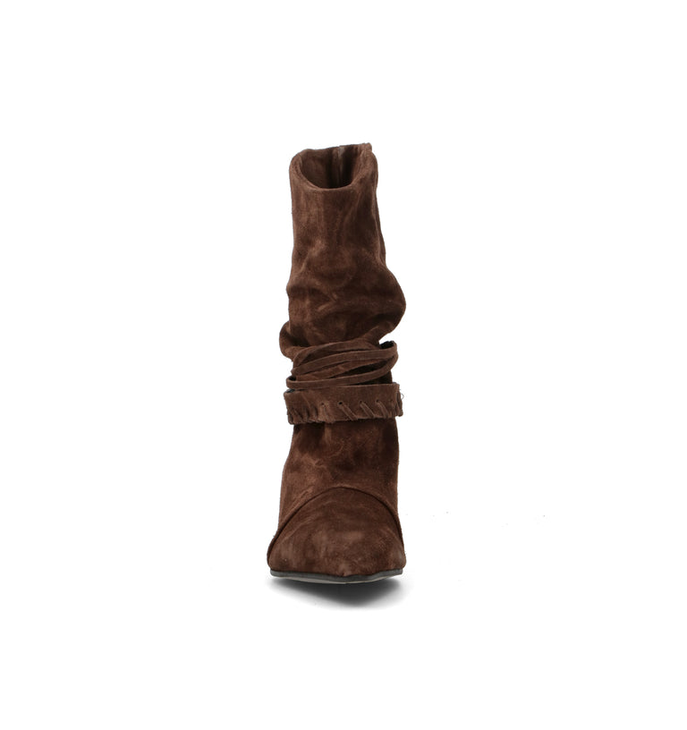 NEROFUMO Tronchetto donna marrone in suede
