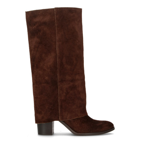 NEROFUMO Stivale donna marrone in suede