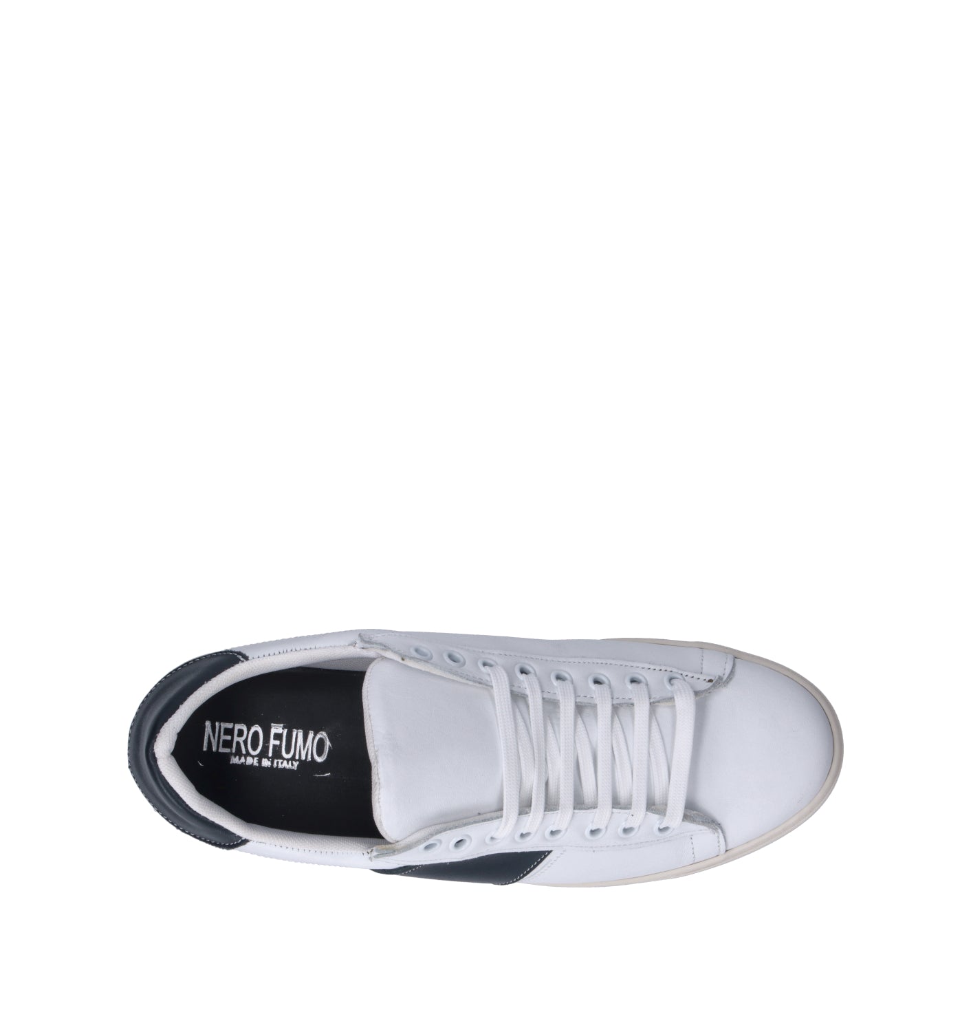 NEROFUMO Sneaker uomo bianca/blu in pelle