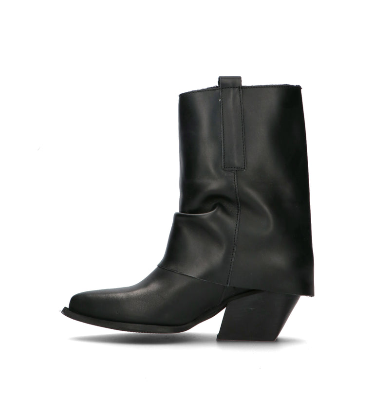 NEROFUMO Tronchetto donna nero in pelle