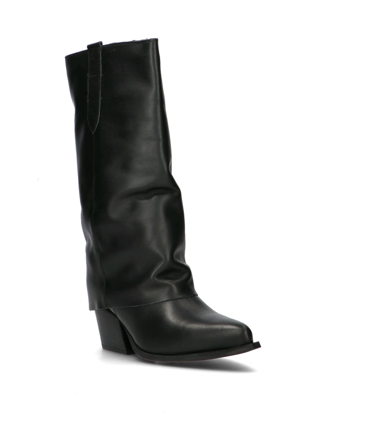 NEROFUMO Stivale donna nero in pelle