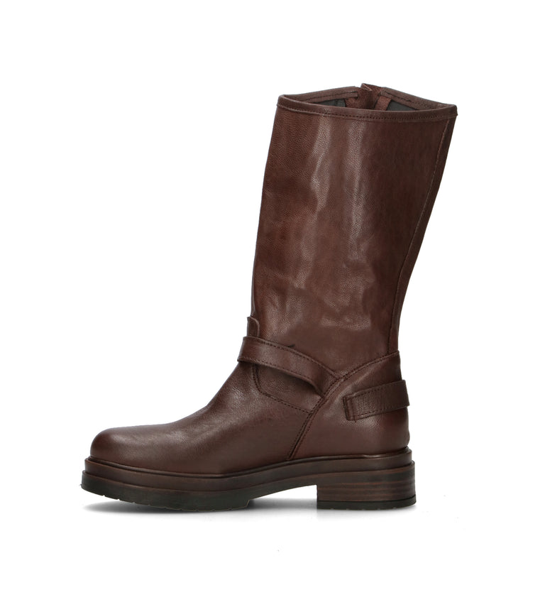 NEROFUMO Stivale donna marrone in pelle
