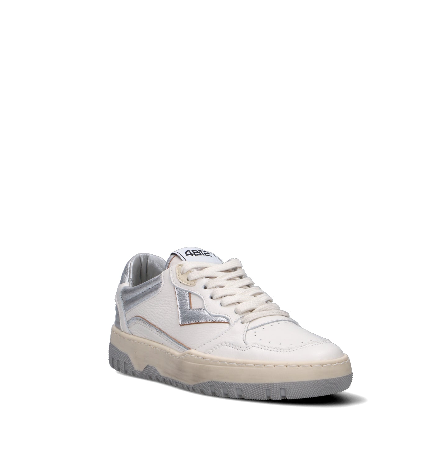 QUATTROBARRADODICI Sneaker donna bianca in pelle