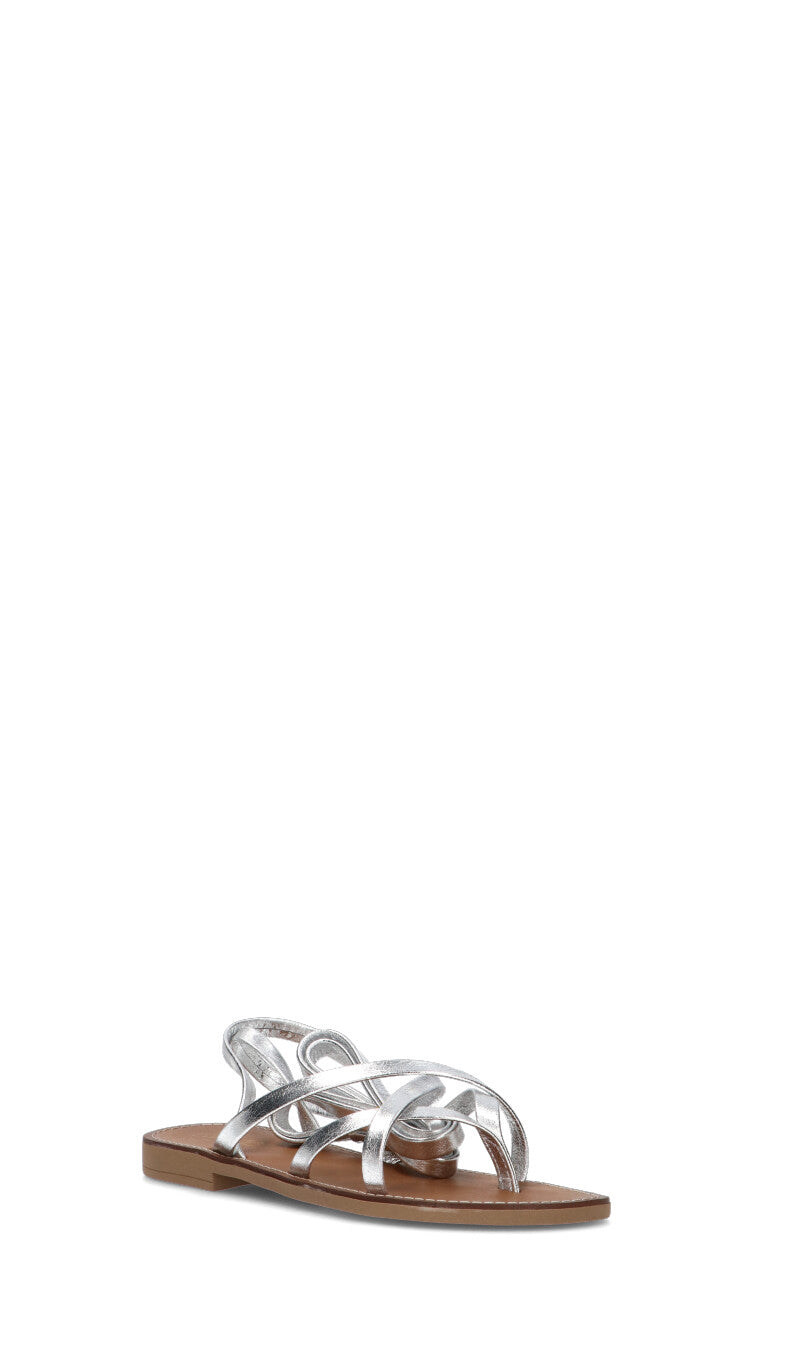 OLIVIA POSTER Sandalo donna argento in pelle