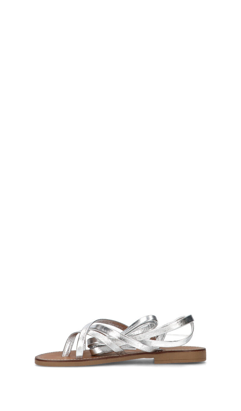 OLIVIA POSTER Sandalo donna argento in pelle