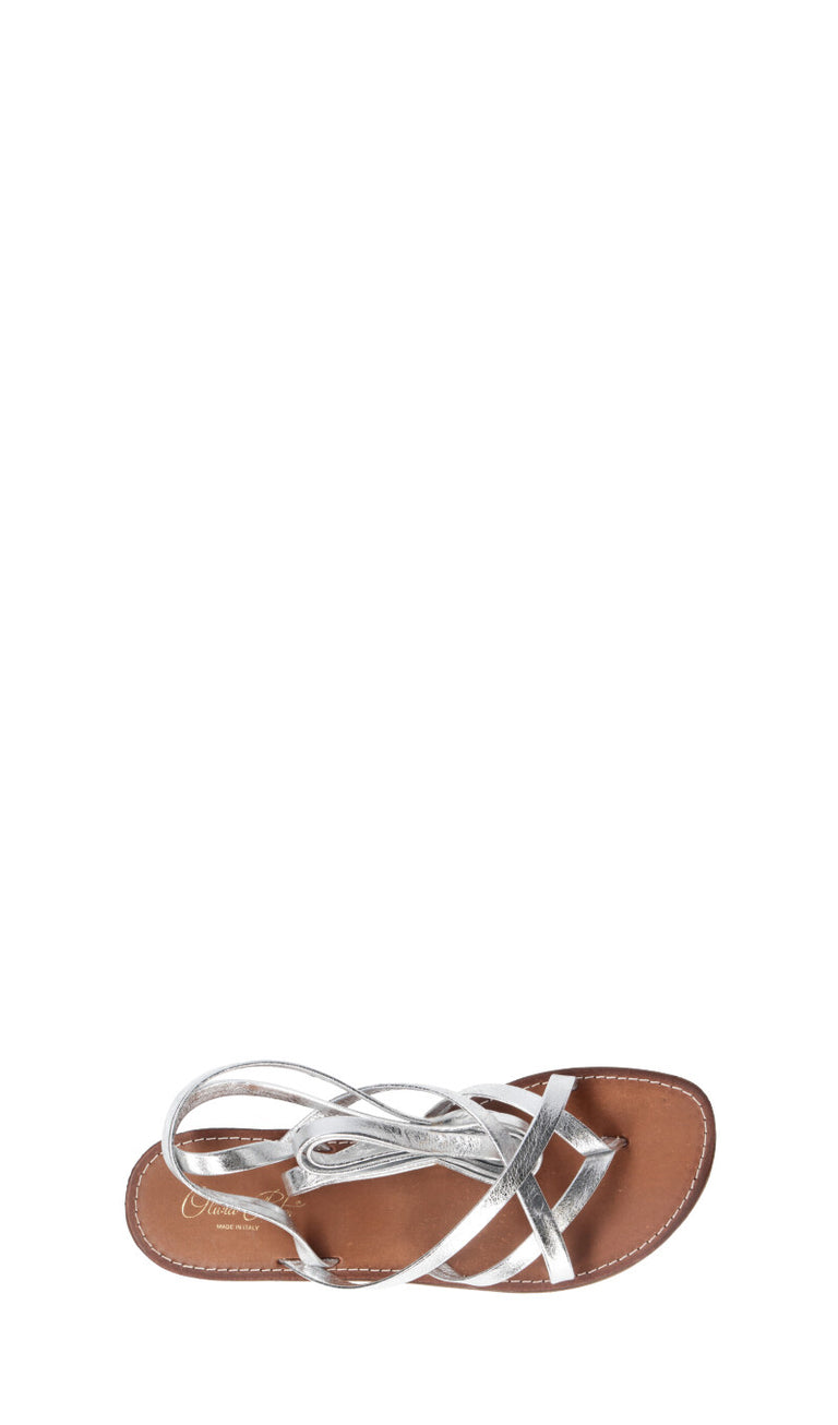 OLIVIA POSTER Sandalo donna argento in pelle