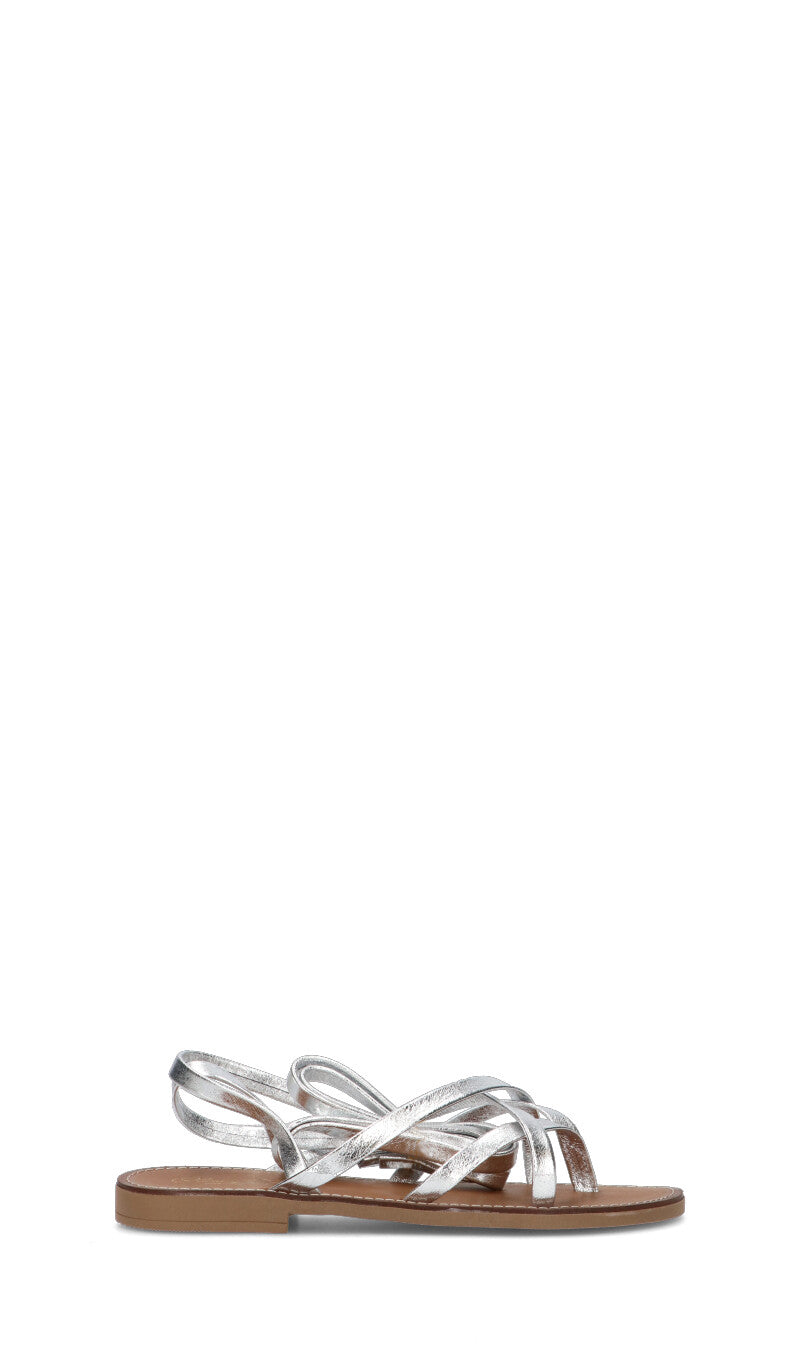 OLIVIA POSTER Sandalo donna argento in pelle