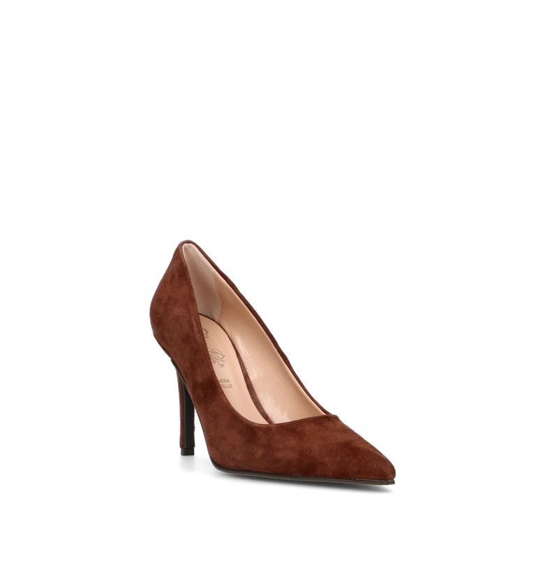OLIVIA POSTER Décolleté donna marrone in suede