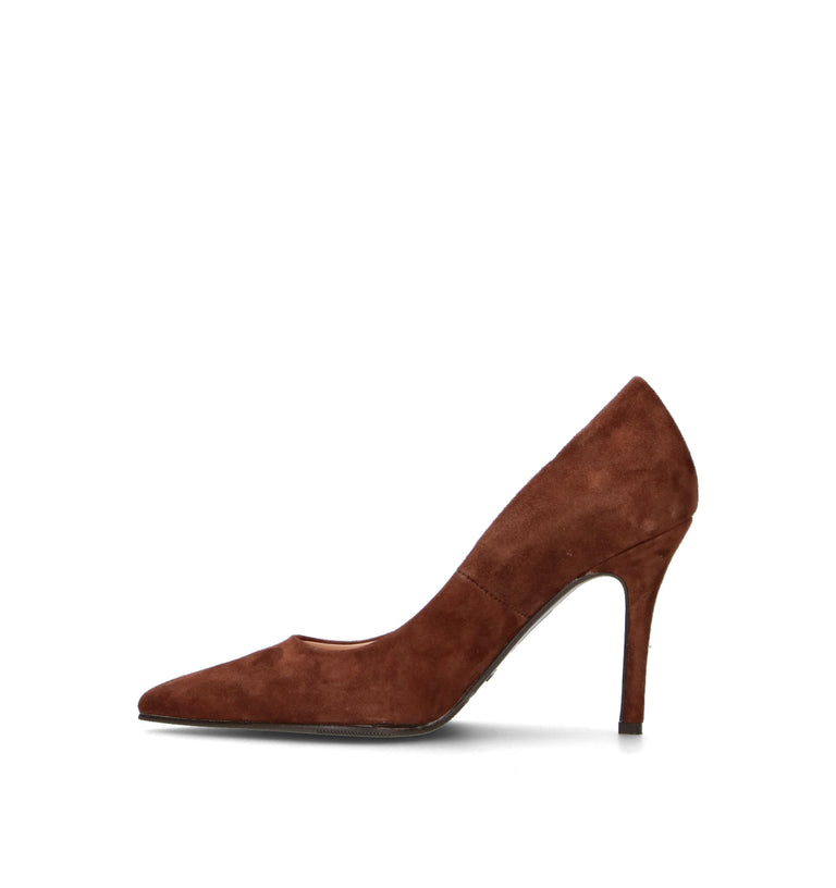 OLIVIA POSTER Décolleté donna marrone in suede