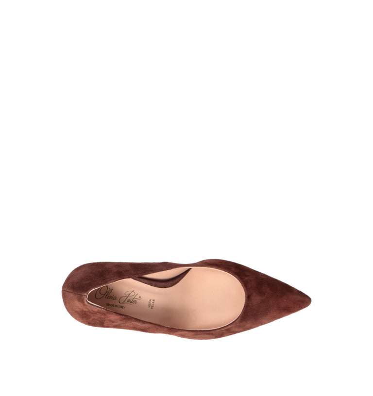 OLIVIA POSTER Décolleté donna marrone in suede