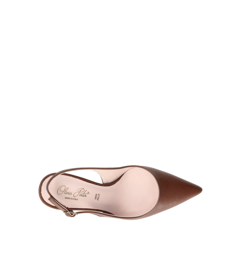 OLIVIA POSTER Slingback donna cuoio in pelle