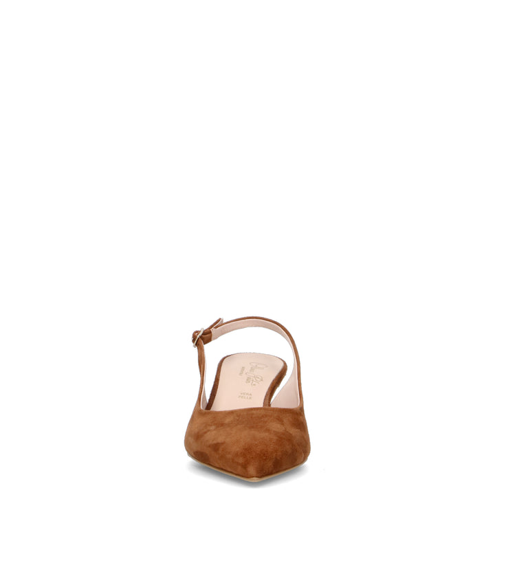 OLIVIA POSTER Slingback donna marrone in suede