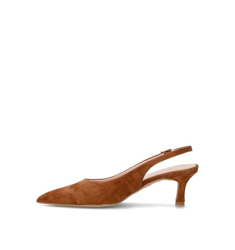 OLIVIA POSTER Slingback donna marrone in suede