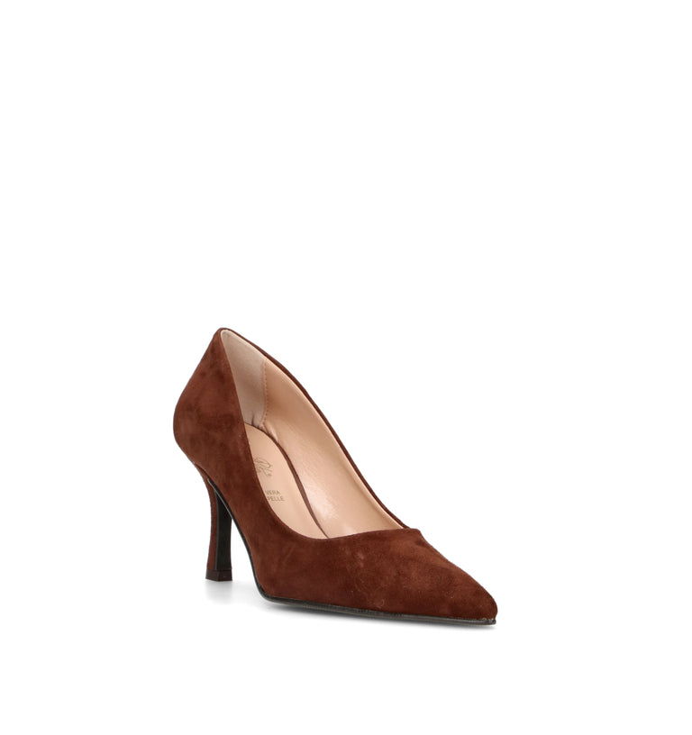 OLIVIA POSTER Décolleté donna marrone in suede