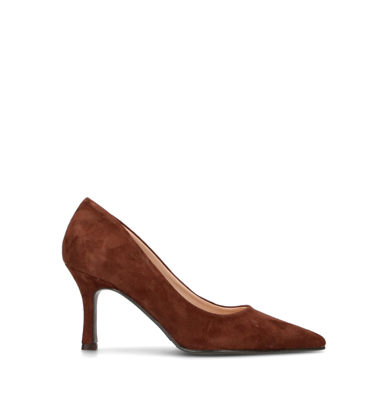 OLIVIA POSTER Décolleté donna marrone in suede