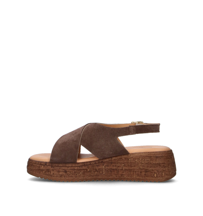 OLIVIA POSTER Sandalo donna marrone in suede
