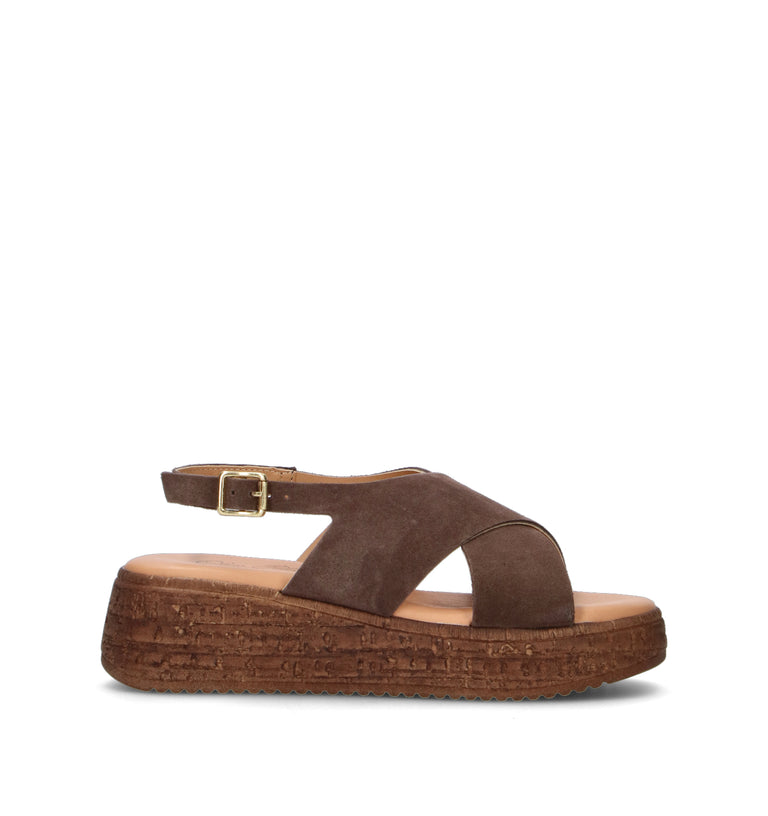 OLIVIA POSTER Sandalo donna marrone in suede