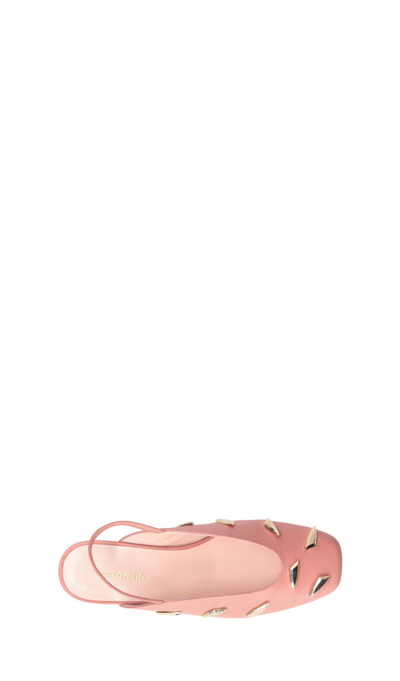 ORONERO Slingback donna rosa in pelle