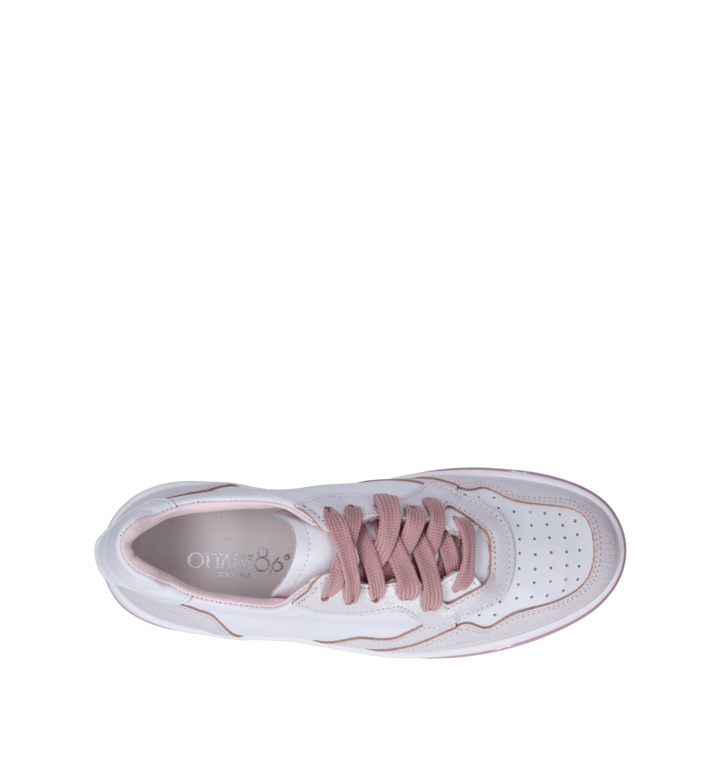 OTTANT8,6 Sneaker donna bianca/rosa in pelle