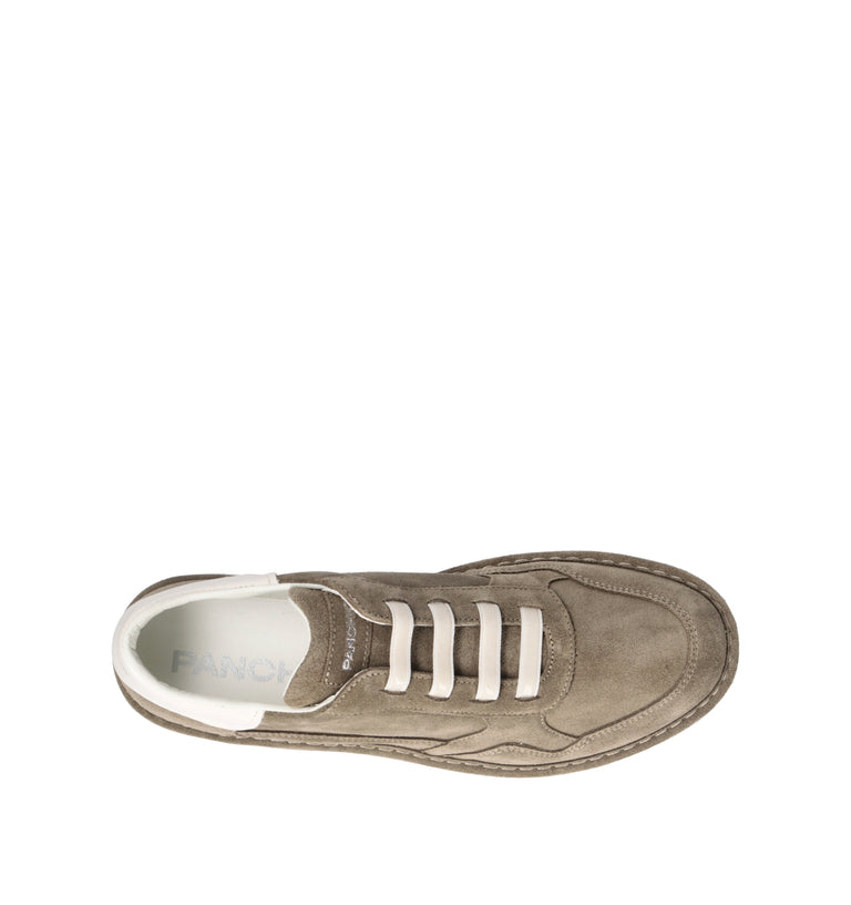 PANCHIC Stringata uomo oliva in suede