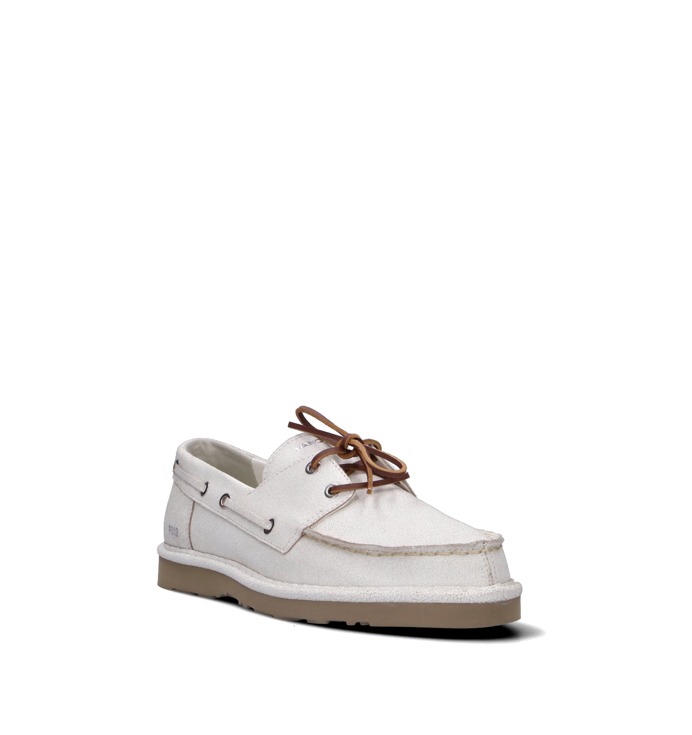 PANCHIC Scarpa barca uomo bianca in pelle