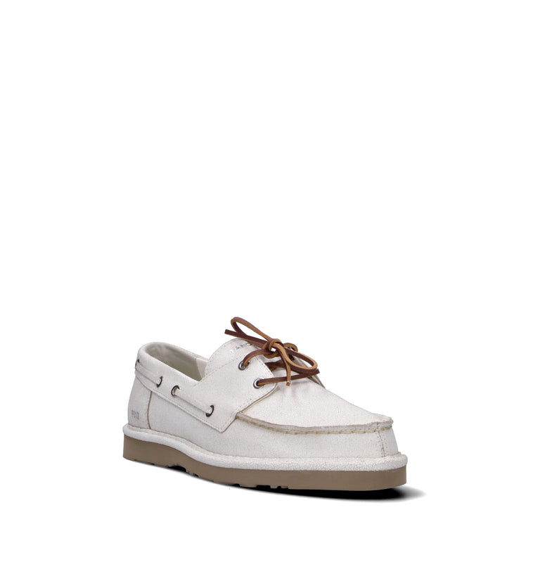 PANCHIC Scarpa barca uomo bianca in pelle