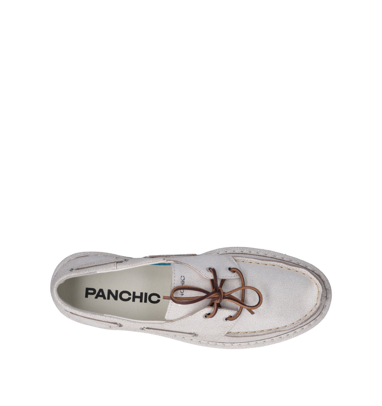 PANCHIC Scarpa barca uomo bianca in pelle