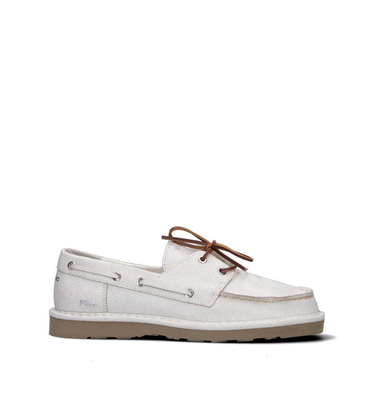 PANCHIC Scarpa barca uomo bianca in pelle