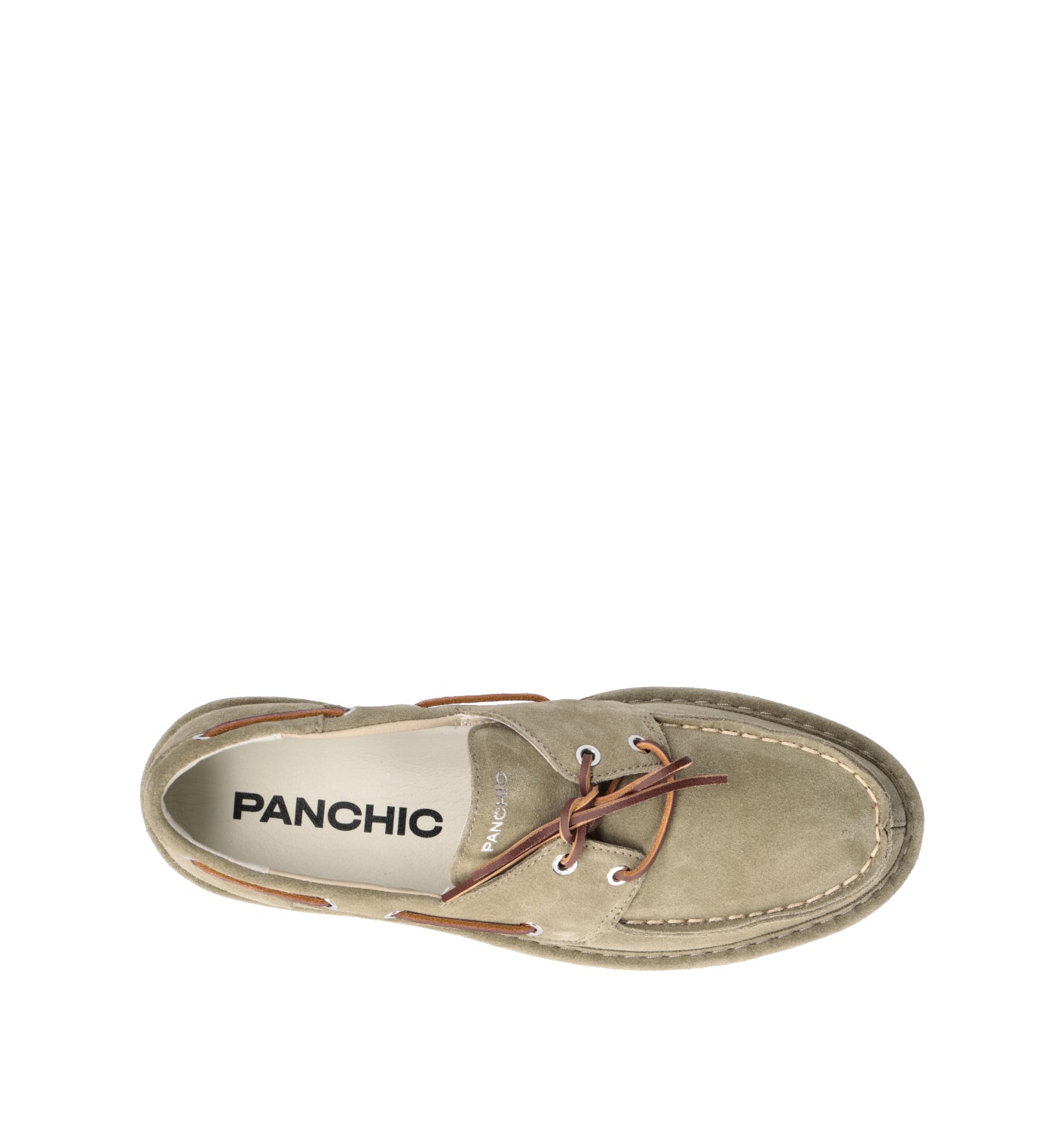 PANCHIC Scarpa barca uomo oliva in suede