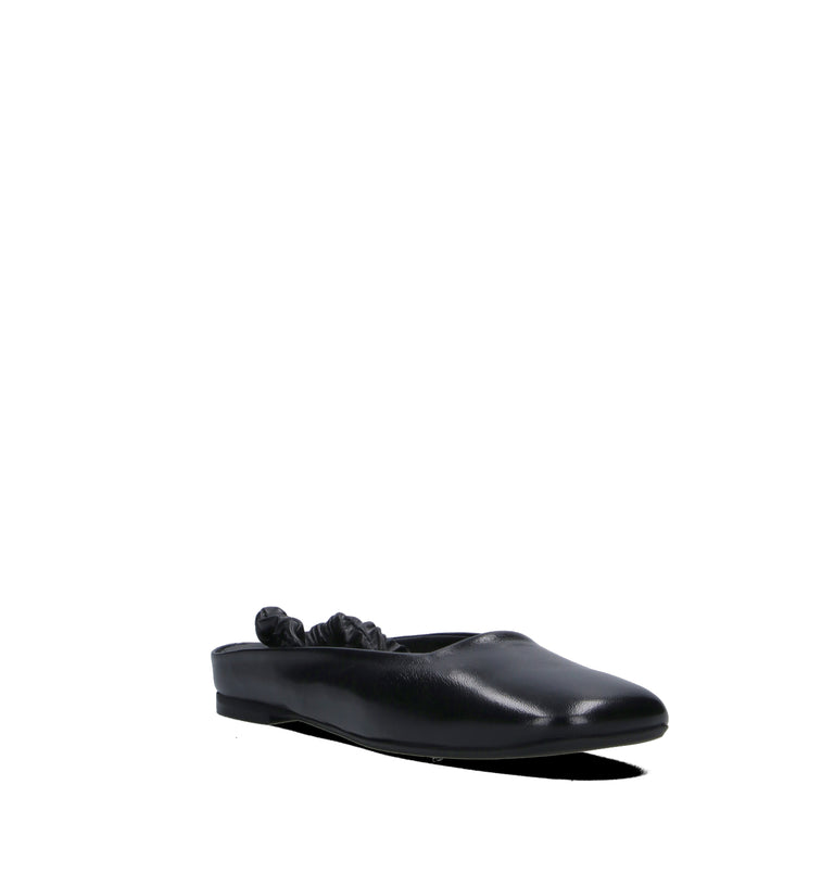 POEVE Slingback donna nera in pelle