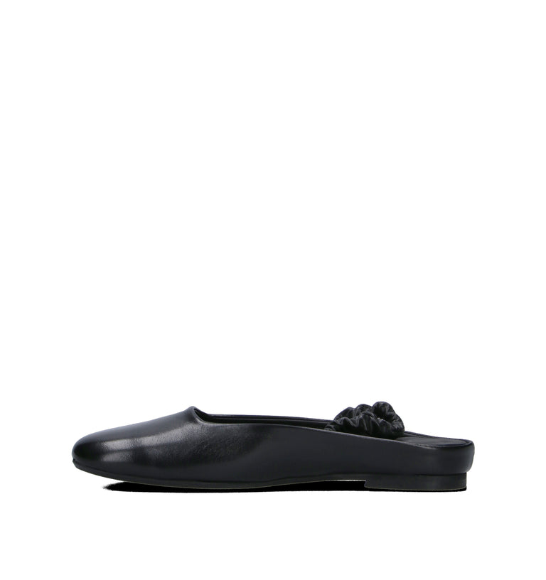 POEVE Slingback donna nera in pelle