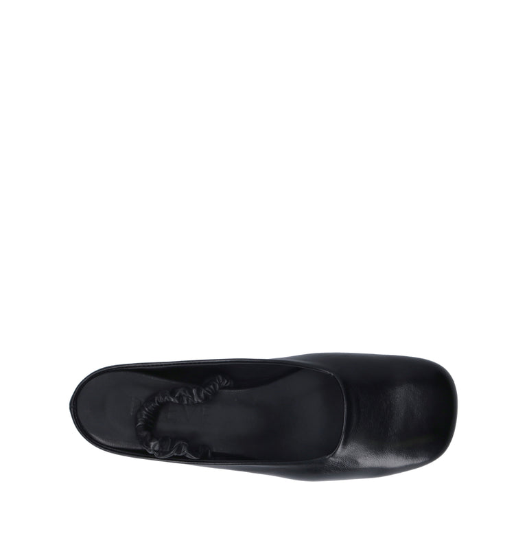 POEVE Slingback donna nera in pelle