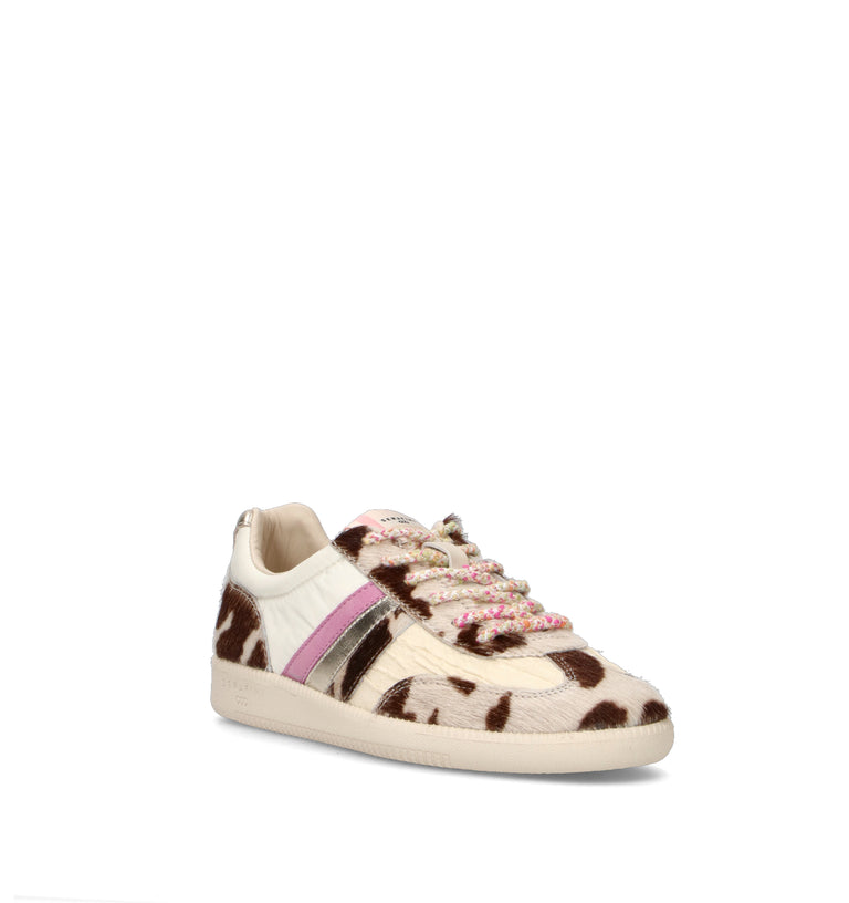 SERAFINI Sneaker donna panna/marrone in cavallino