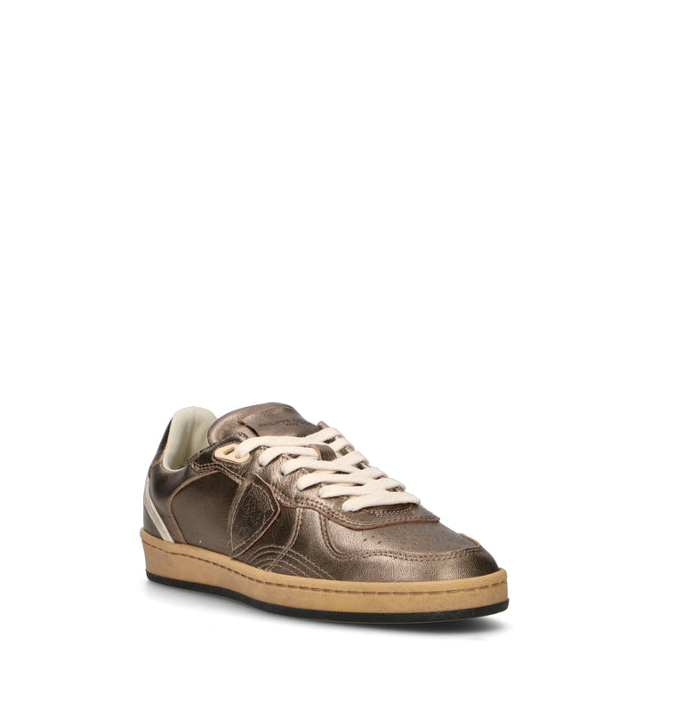 PHILIPPE MODEL Sneaker donna metal kakhi in pelle