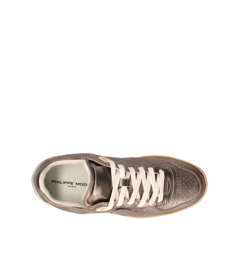 PHILIPPE MODEL Sneaker donna metal kakhi in pelle
