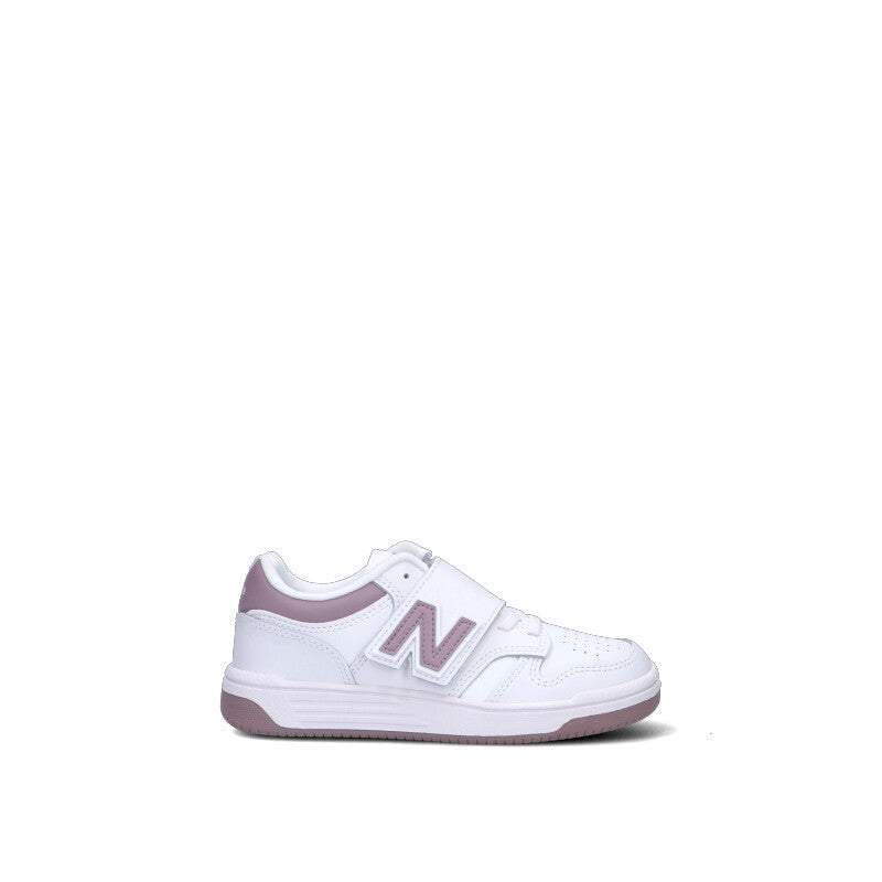 NEW BALANCE 480 Sneaker bimba bianca e lilla in pelle