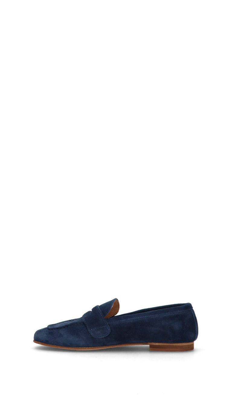 RABARBARO Mocassino donna blu in suede