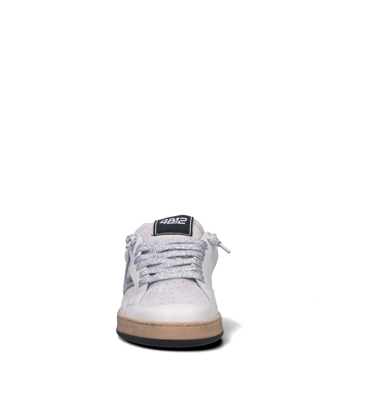 QUATTROBARRADODICI Sneaker donna bianca in pelle