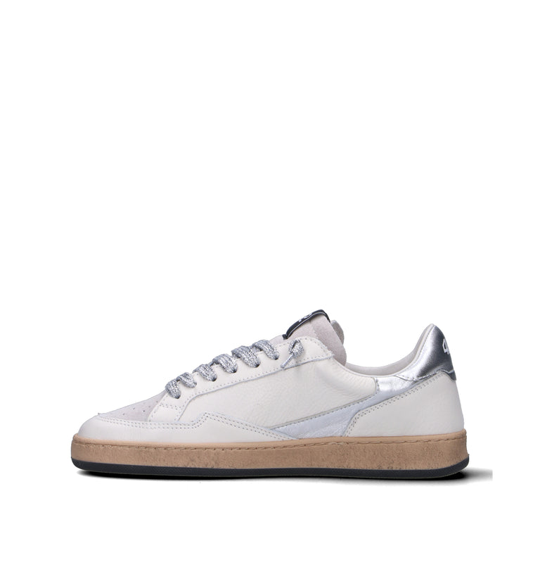 QUATTROBARRADODICI Sneaker donna bianca in pelle