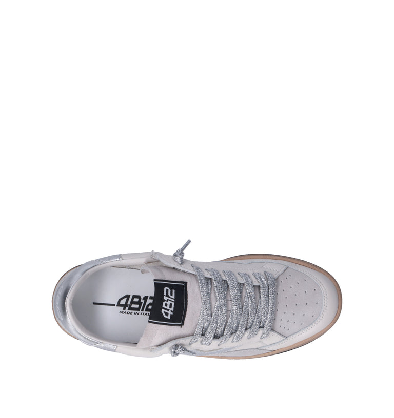 QUATTROBARRADODICI Sneaker donna bianca in pelle