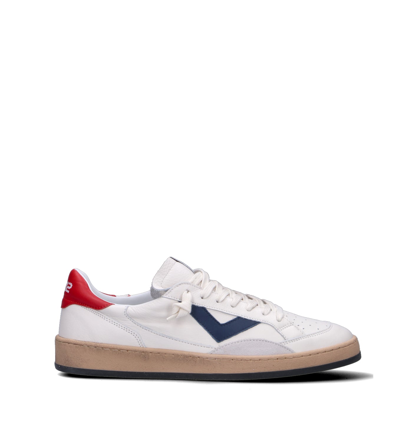 QUATTROBARRADODICI Sneaker uomo bianca in pelle