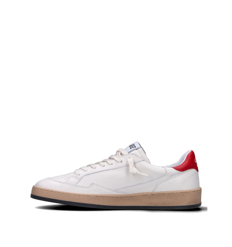 QUATTROBARRADODICI Sneaker uomo bianca in pelle