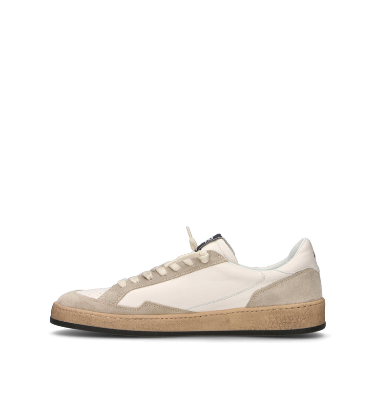 QUATTROBARRADODICI Sneaker uomo bianca in pelle
