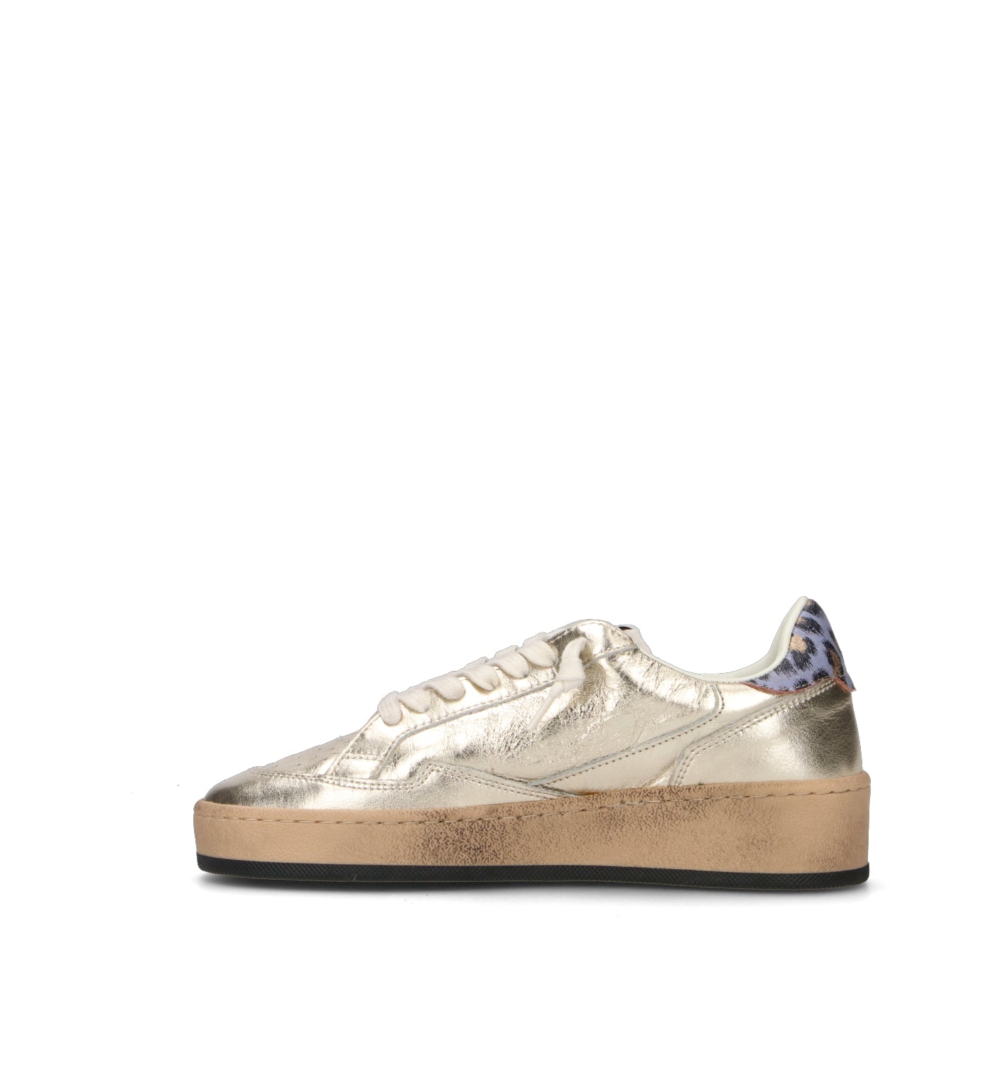 QUATTROBARRADODICI Sneaker donna platino in pelle