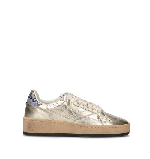 QUATTROBARRADODICI Sneaker donna platino in pelle